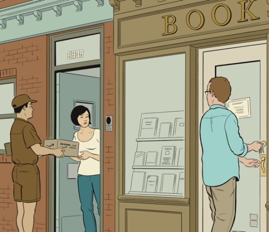 Read-Handed, Adrian Tomine, New Yorker, June 2008